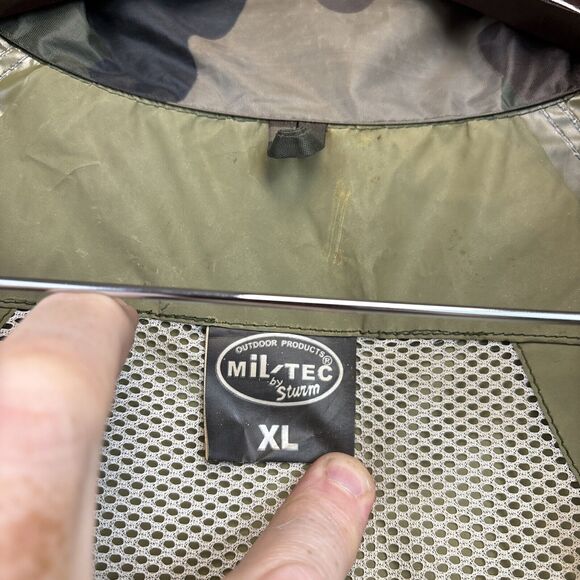 Mil-Tec by Sturm Men's XL Frog Camo Green Rain Hunting Jacket Removable Hood - Picture 10 of 15